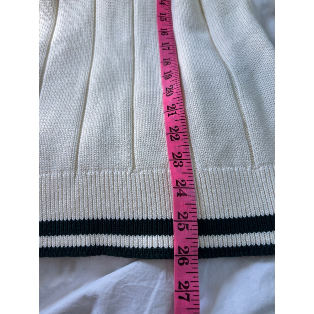 Superdry Cricket Club Jumper V-Neck Ribbed Sweater Cream Womens 10 Preppy - Picture 8 of 8